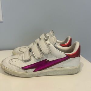 Isabel Marant White and Pink Sneakers